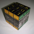 Black Toy of 2 1/2" Plastic Speed Magic Interconnecting Cubes with 3x3 Panels